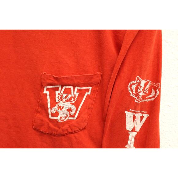 Vintage University of Wisconsin Badgers Long Sleeve T Shirt Medium - Picture 2 of 7
